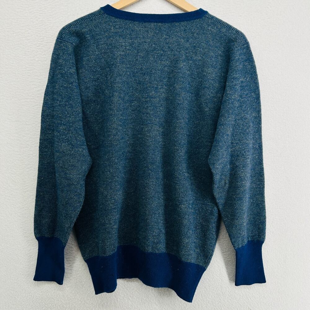 BRYANT OF SCOTLAND Sweater Mens M Lambswool Jumper Crewneck Pullover Blue VTG - Picture 3 of 13